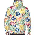 thumbnail image 7 of Daiia Cartoon Flowers for Men's Fashion Hoodies & Sweatshirts with Kangaroo Pocket Hooded Sweatshirt Breathable & Moisture Wicking-Small, 7 of 7