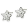 thumbnail image 2 of Sterling Silver CZ Flower Post Earrings, 2 of 3