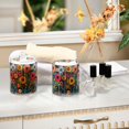 thumbnail image 4 of Yayeee 2 Pack Qtip Holder Bathroom Cotton Swab Canister with Lid Clear Dispenser Set, Orange Colorful Flowers, 4 of 6