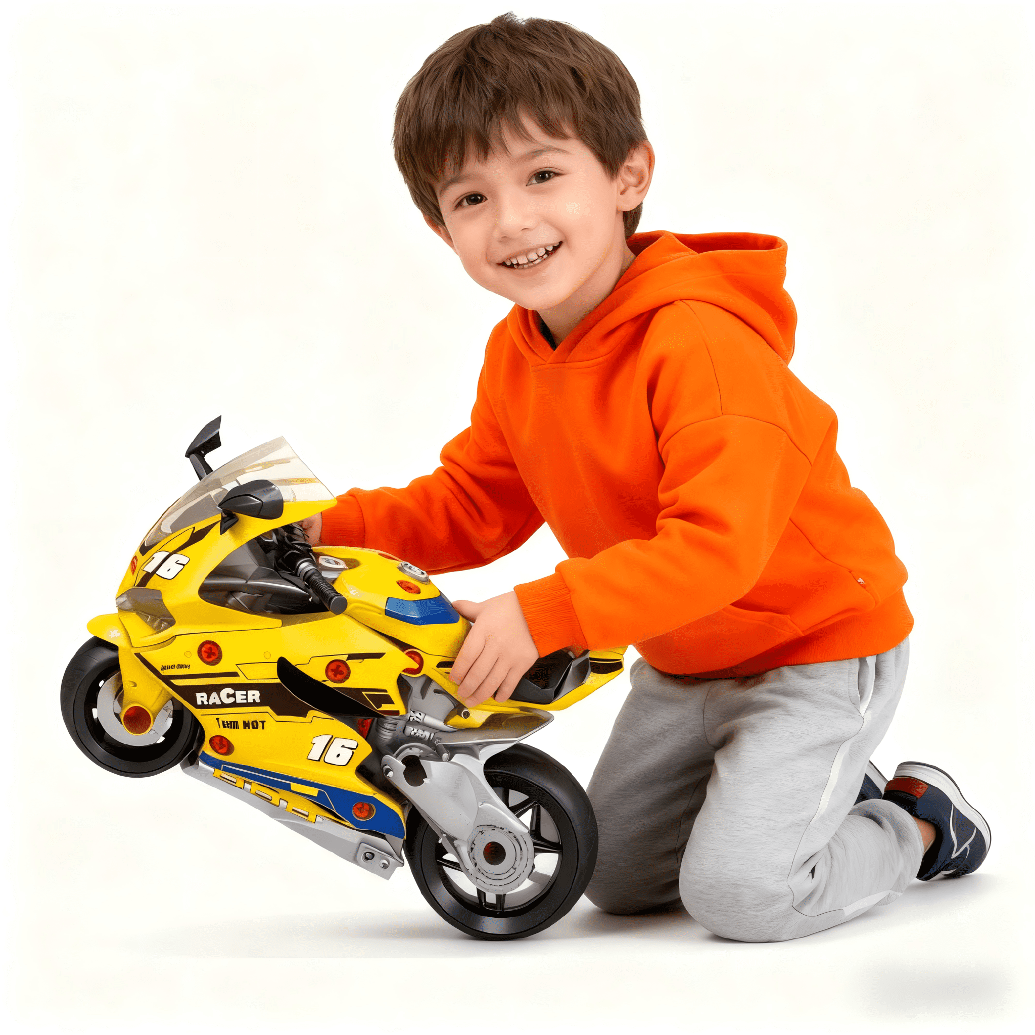 OZMI Motorcycle Building Set, Yellow Motorcycle Repair Model Kit Toy for Kids, Christmas & Birthday Gift for Boys & Girls