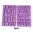 thumbnail image 2 of ZheElen 2pcs Silica Gel DIY Silicone Mold Easy To Clean Scratch-proof Non-breaking Mold Alphabet Cake Mold Purple, 2 of 6