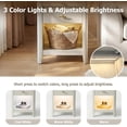 thumbnail image 5 of Nightstand with Charging Station and LED Light, Wood Curved Night Stand with 2 Drawers & Open Shelf, Modern Bedside Table with Side Storage, End Table for Bedroom, White, 5 of 9