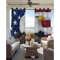 thumbnail image 4 of 4th of July Blackout Curtains, Light Blocking Print Window Curtains, Independence Day American Flag Eagle Blue Red Thermal Insulated Window Drapes for Living Room 2 Panels, 104"W x 90"L, 4 of 9