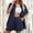 Blue, variant on Women's Vacation Fashion Casual Suit Solid Color Summer Shorts and Shirt Top Two Piece Sets Lapel Shirt Slim Suits plus Size Bathing Suits Swimwear plus Size Bikini Cover up Lap Swimsuit for