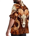 thumbnail image 3 of Aries Constellation Men's Hawaiian Print Casual Button Down Short Sleeve Summer Beach Shirt - Unisex, 3 of 6