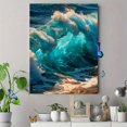 thumbnail image 4 of Big Wave Coastal Canvas Wall Art, Tropical Ocean Landscape, Blue Sea Home Decor, 4 of 8
