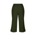 thumbnail image 7 of Huresd Capri Pants for Women, Summer Casual Pull On Womens Capris with Pockets, Women's Casual Pants & Capris, Ladies Capris Army Green 3XL, 7 of 7