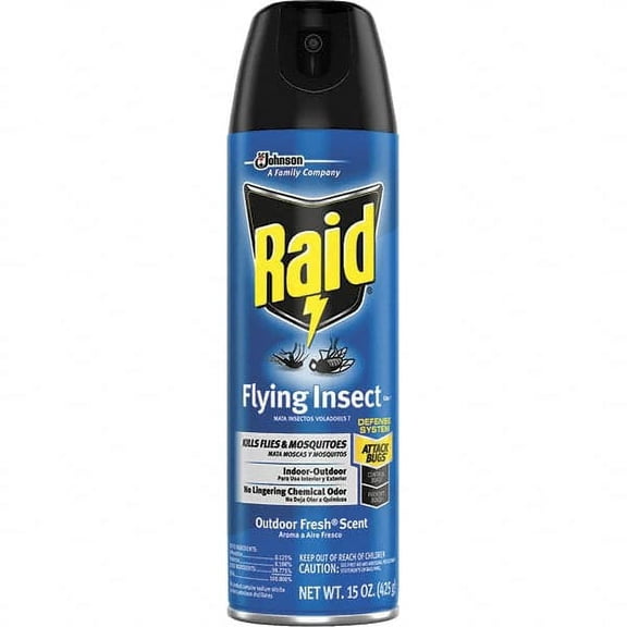Raid 300816 Insecticide for Insects: 15 oz, Aerosol Indoor & Outdoor