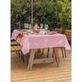 thumbnail image 2 of Outdoor Tablecloth with Umbrella Hole and Zipper, Merry Christmas Rectangle Table Cloth 54x80 Inch Waterproof Tablecloth, Pink Winter Xmas Hat Deer Snowflake Picnic Table Cover for Patio Camping, 2 of 7