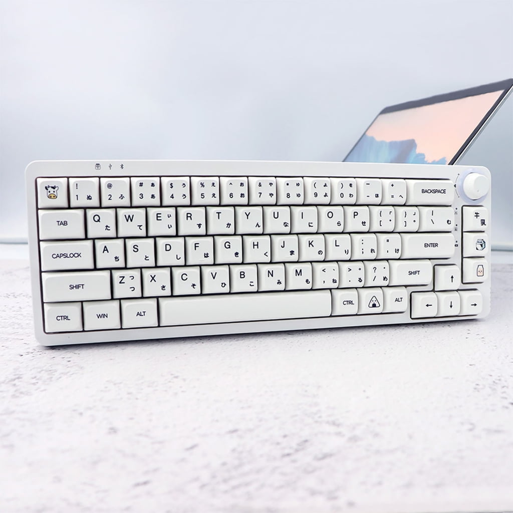 WINDLAND Minimalist White PBT Keycaps XDA Profile Japanese Aesthetics Keycap Set 126PCS