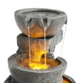 thumbnail image 5 of Teamson Home LED Water Fountain Stacked Stone Tiered Bowl Outdoor Grey, 5 of 5