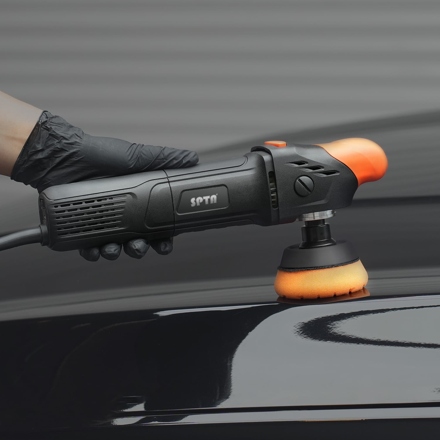 SPTA 3 Inch Digital Long Throw Car Rotary Polisher Mini Polishing Machine Buffer Detaiing