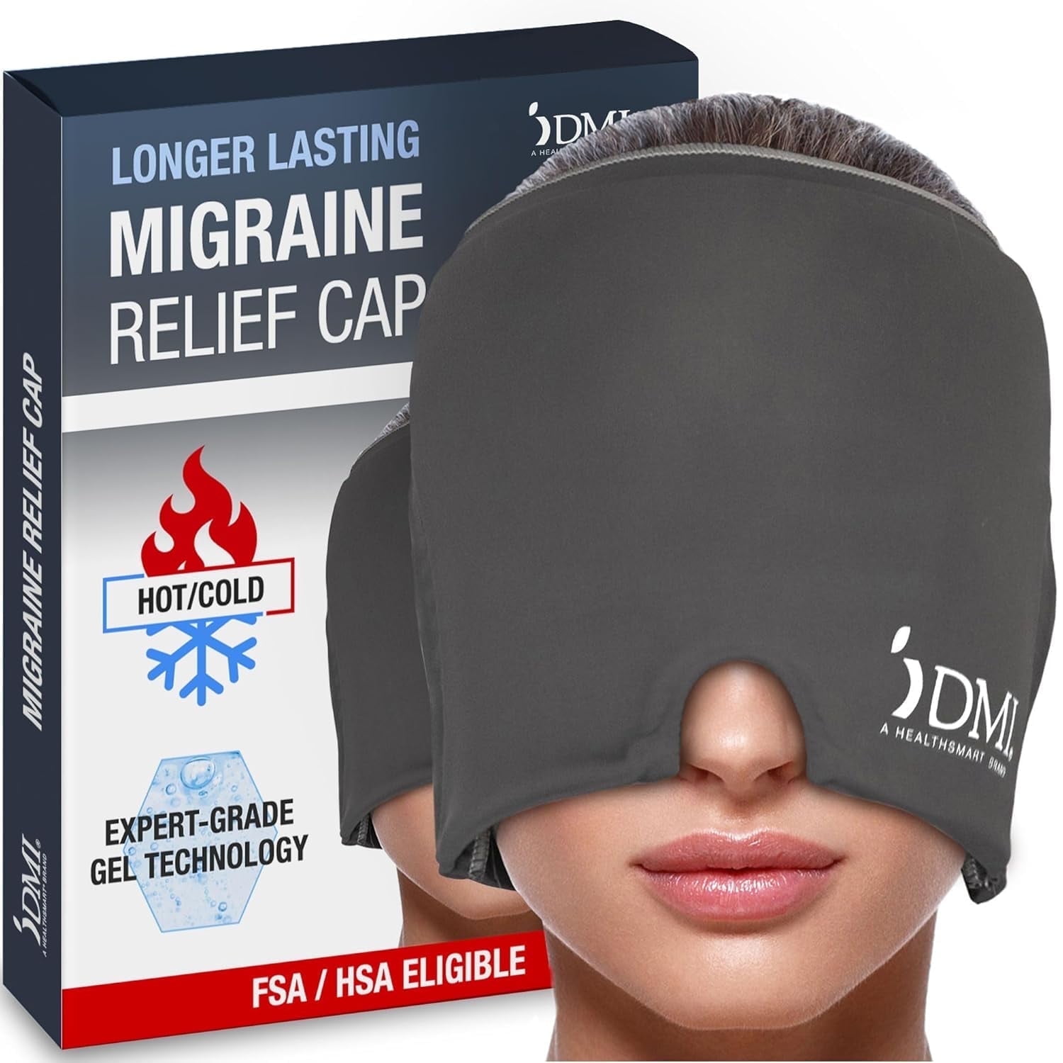 FOMI Care Migraine Gel Ice Hat: Full Head Coverage, Cold Therapy