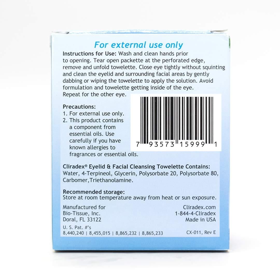 Cliradex Naturally Fresh Healthy Eyes Towelettes, 24 Count