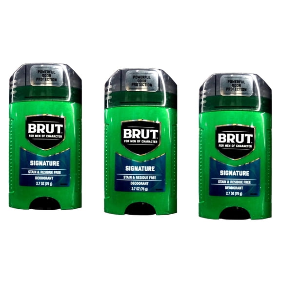 Brut Signature 48H Protection Deodorant Stick by Brut for Men - 2.7 oz Deodorant Stick - Pack of 3