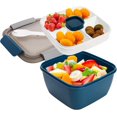 thumbnail image 3 of Mistayd 3 Pack Salad Lunch Container To Go with 3 Compartment Tray, 52 Oz Bento Lunch Box with Spoon, Dressing Cup, Portable Salad Container for Lunch, Salad Toppings, Snacks, Fruit, Three Colors, 3 of 5
