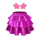 thumbnail image 1 of Falda corta metálica con volantes para niñas Perfashion, color rojo rosa, 6-7 años, 1 of 6
