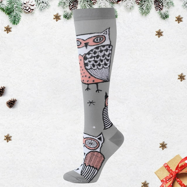 TINZ Chaussettes d'Exercice Élastiques Chaussettes de Course Chaussettes de Compression Bas Jacquard Chaussettes Mollet Dentelle Porte-Jarretelles Bas Cuisse Haute