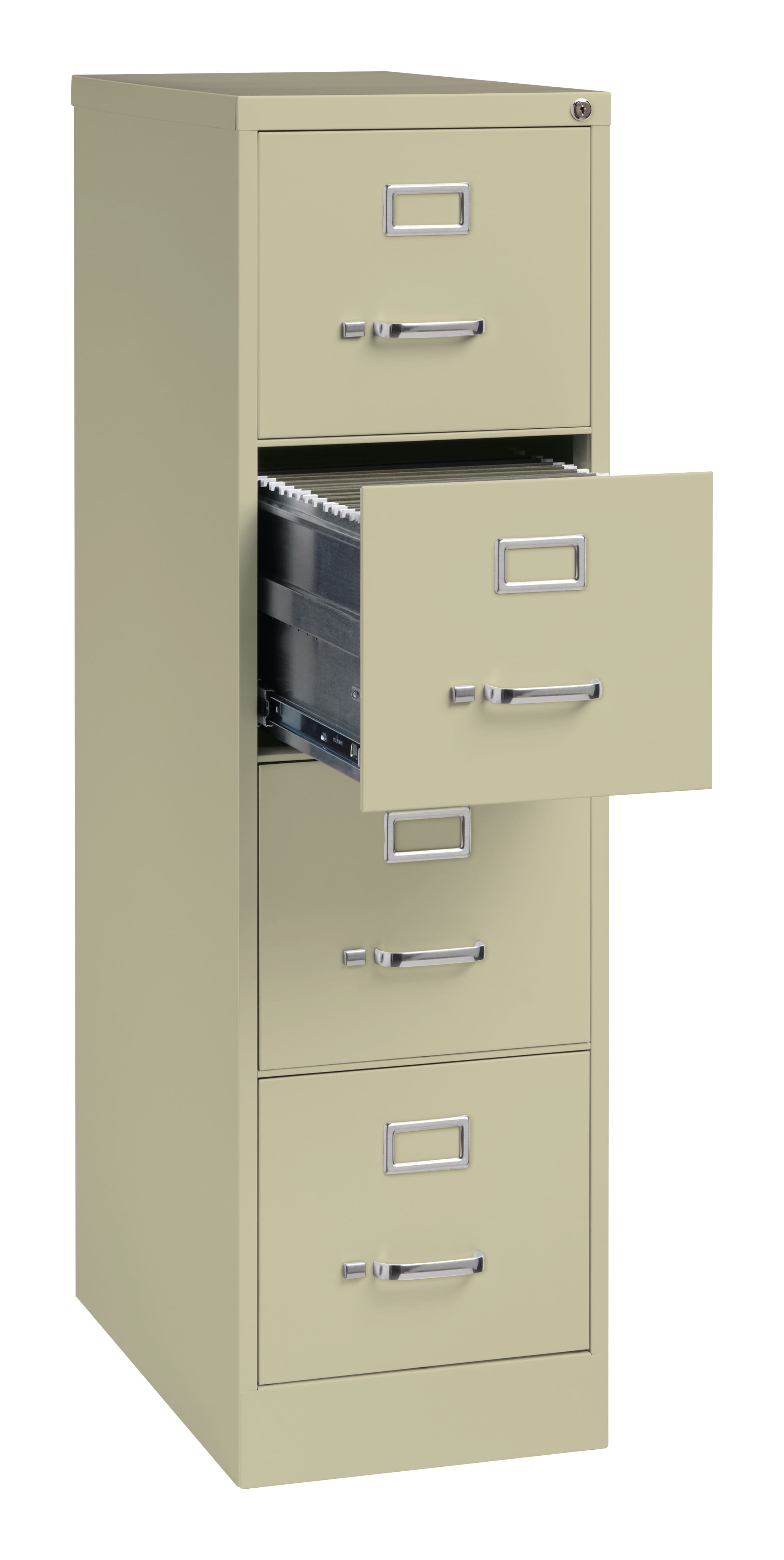 Light Gray 15 by 26-1/2 by 52-Inch Lorell 4-Drawer Vertical File with Lock 