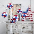thumbnail image 7 of Independence Day, Decoration Wreath Independence Day Wreath 4th Of July With Red White And Blue Decoration Pendant Of The Independence Day 6 Balls Of Flowers, 7 of 7