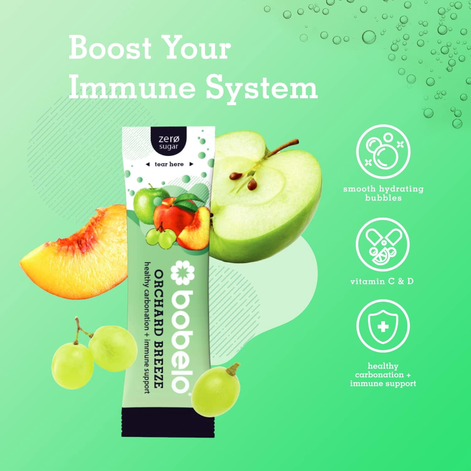 Bobelo 4 Flavor Variety pack, Powdered Immune & Stress Support Drink Mix, on-The-Go, 0.28 oz, 40 Ct