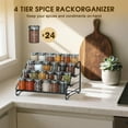 thumbnail image 6 of HBK 4-Tier Spice Rack Organizer for Cabinet, Adjustable Metal Seasoning Shelf for Pantry & Countertop Kitchen Storage, Black, 13 x 10 x 6.5 Inches, 6 of 7