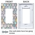 thumbnail image 3 of Yayeee Rocker Switch Wall Plate 3-Gang 6.5"x4.6" Home Decorative Outlet Cover, Light Blue Shimmering Pattern, 3 of 6
