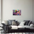 thumbnail image 2 of ZHONGYUTONG Octopus Canvas Wall Art Abstract Ocean Animal Pictures Sea Coastal Artwork Print Marine Life Painting for Bathroom Decor Framed (12.00" x 18.00"), 2 of 5