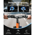 thumbnail image 4 of Qlife Racer Ultra Electric Bike for Adults Mountain Lightweight Ebike with 350W Max 28MPH Brushless Motor, 26"Step Over E-MTB, 48V 7.8Ah Removable Battery e-Bike(Orange) with Fender&Rear Rack, 4 of 7