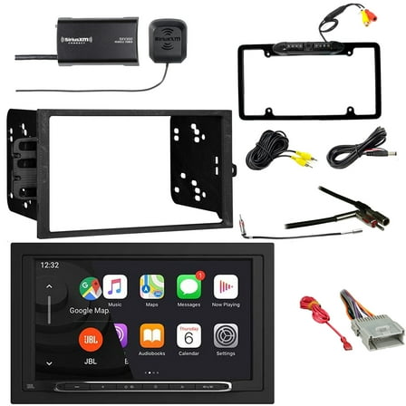 JBL Legend 700 7” Touchscreen Display Double-DIN Mechless Bluetooth AM/FM Receiver W/Install Kit, Wiring Harness, Antenna Adapter, Satellite Vehicle Tuner Kit, Backup Camera (Bundle Fits 2000-2008)
