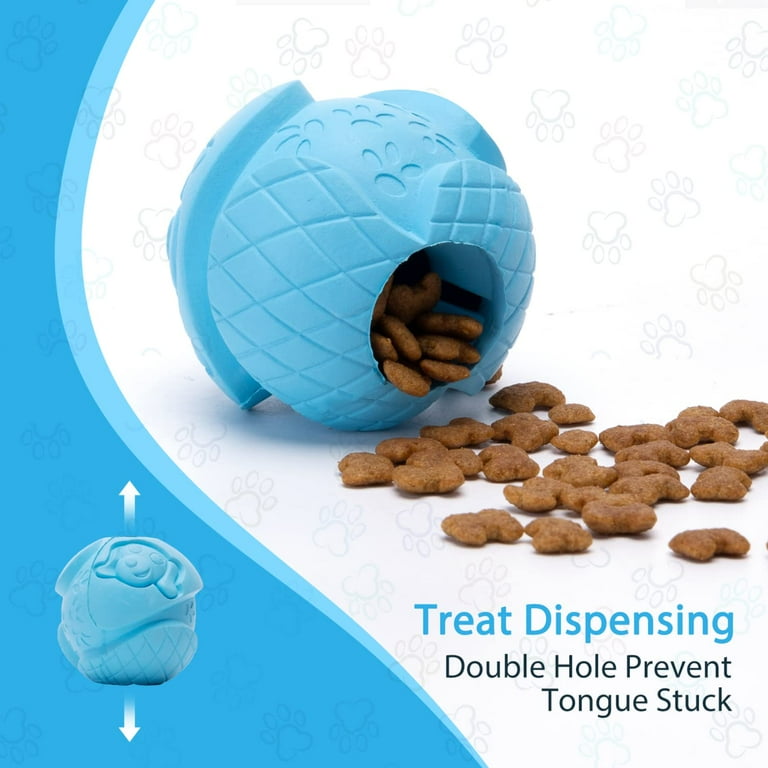 Nobleza Dog Treat Ball Dispenser, Durable Rubber IQ Dog Puzzle Ball for  Teeth Cleaning and Teething, Interactive Bouncy Enrichment Food Dispensing  Dog