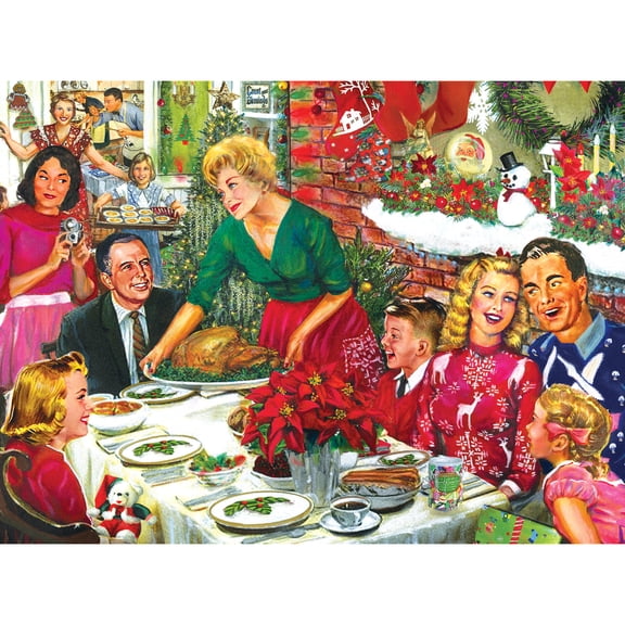 Cra-Z-Art Back to the Past 750 Piece Christmas Dinner Jigsaw Puzzle