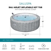 Bestway SaluSpa Bali Inflatable Hot Tub - 4-6 Person Round Spa - 77 in x 28 in