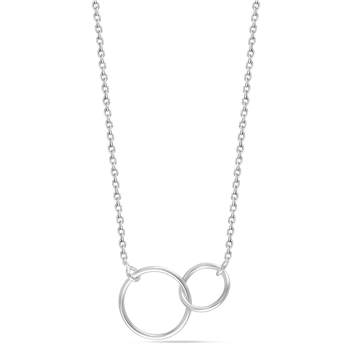 LeCalla 925 Sterling Silver Mother Daughter Necklace, Interlocking Infinity Double Circle Pendant Necklace, Mothers Day Necklace, Mother's Day Jewelry, First Mothers Day Gifts - Mothers Day Gift - image 5 of 5