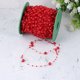 thumbnail image 5 of Rollo de 60 m de hilo de pescar, hebras de perlas artificiales, hilo de cuentas, cadena para envolver flores, guirnalda, ramos de boda, decoraciones para fiestas, suministros de bricolaje (rojo), 5 of 7
