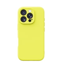 Liquid Silicone Case for iPhone 12 Pro Max, Premium Rubber Gel Silicone Case, Full Protection Soft Microfiber Lining Case Anti-Scratch Flexible Bumper Phone Cover for iPhone 12 Pro Max, Pearyellow