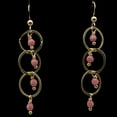 thumbnail image 3 of Rare Faceted Pink Rhodonite 14Kgf Earrings, 3 of 10