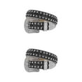 thumbnail image 4 of Decodeary Wide Application Rhinestone Belt Western Belt For Parties Bars And Concerts Modify Waist Line Black+White 135cm 2Set, 4 of 6
