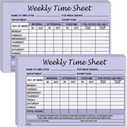 50set Employee Weekly Time Sheets Weekly Format 2 Part Carbonless 5.5 x 8.26 Inch