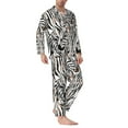 thumbnail image 2 of Sikiie Leopard And Zebra Mens Pajama Set, Soft Warm Long Sleeve Sleepwear, Cozy Button-Down Pjs for Men-, 2 of 7