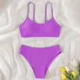 thumbnail image 3 of GYRATEDREAM Girl's 2 Piece Bikini Swimsuit Solid Spaghetti Strap Bathing Suits 8-14T, 3 of 3
