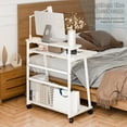 thumbnail image 2 of cbehtwi 80x50cm Small Rolling Computer Desk – 3-Tier Work Office Desk with Monitor Stand, Compact Writing Desk for Small Spaces/Students, 2 of 8