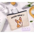 thumbnail image 2 of Bolsa de cosméticos IWXYI Corgi, tela de lino para perros, 25 x 19 cm, 2 of 5