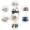 thumbnail image 5 of Waterproof Collapsible Laundry Hamper, Green Leaves Boho Art Aluminum Handle Laundry Bag Storage Basket, 50L, 5 of 6
