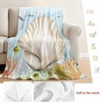 thumbnail image 5 of Coastal Shell Blanket Soft Cozy Warm Throw Blanket for Couch, Plush Fuzzy Flannel Fleece Blankets for Sofa, Summer Beach Blue Nautical Coral Bed Blankets Lightweight Gifts for Women, 40"x50", 5 of 9