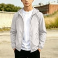 thumbnail image 3 of HAOTAGS Teen Boys Lightweight Hooded Jacket (12-19) Waterproof Windproof Windbreaker White Size 16, 3 of 8