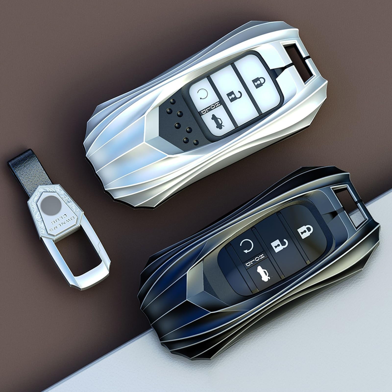 Zinc Alloy Smart Remote Car Key Fob Case Holder Cover Shell Compatible for Honda Accord Civic CR-V CRV Pilot Passport Insight EX EX-L