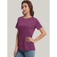 thumbnail image 4 of Womens Tops Short/Long Sleeve T-Shirts Fitted Crewneck Tee, 4 of 6