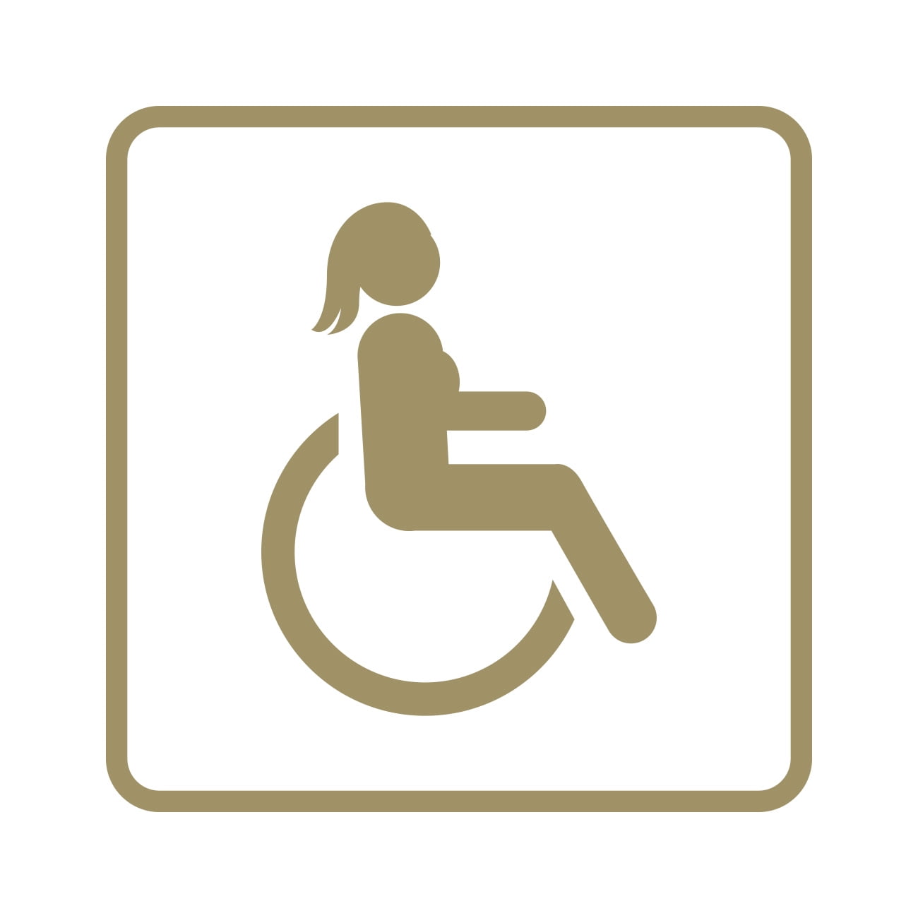 Female Handicap Sticker Decal Die Cut Self Adhesive Vinyl