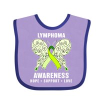 Inktastic Lymphoma Awareness Hope Support and Love Boys or Girls Baby Bib